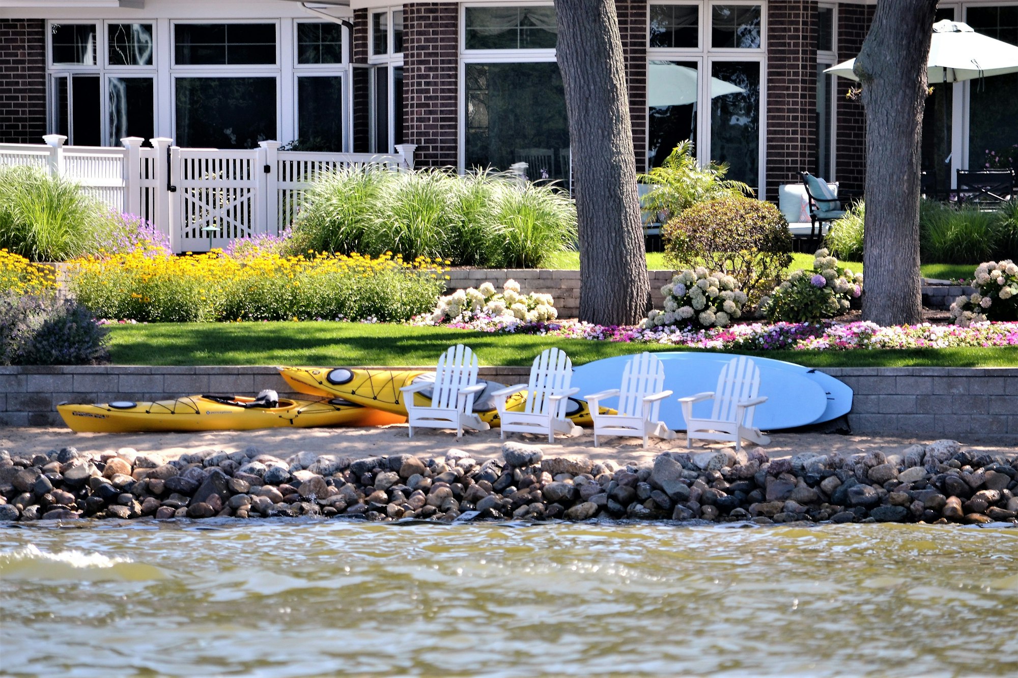 Lakeshore of lake home beach